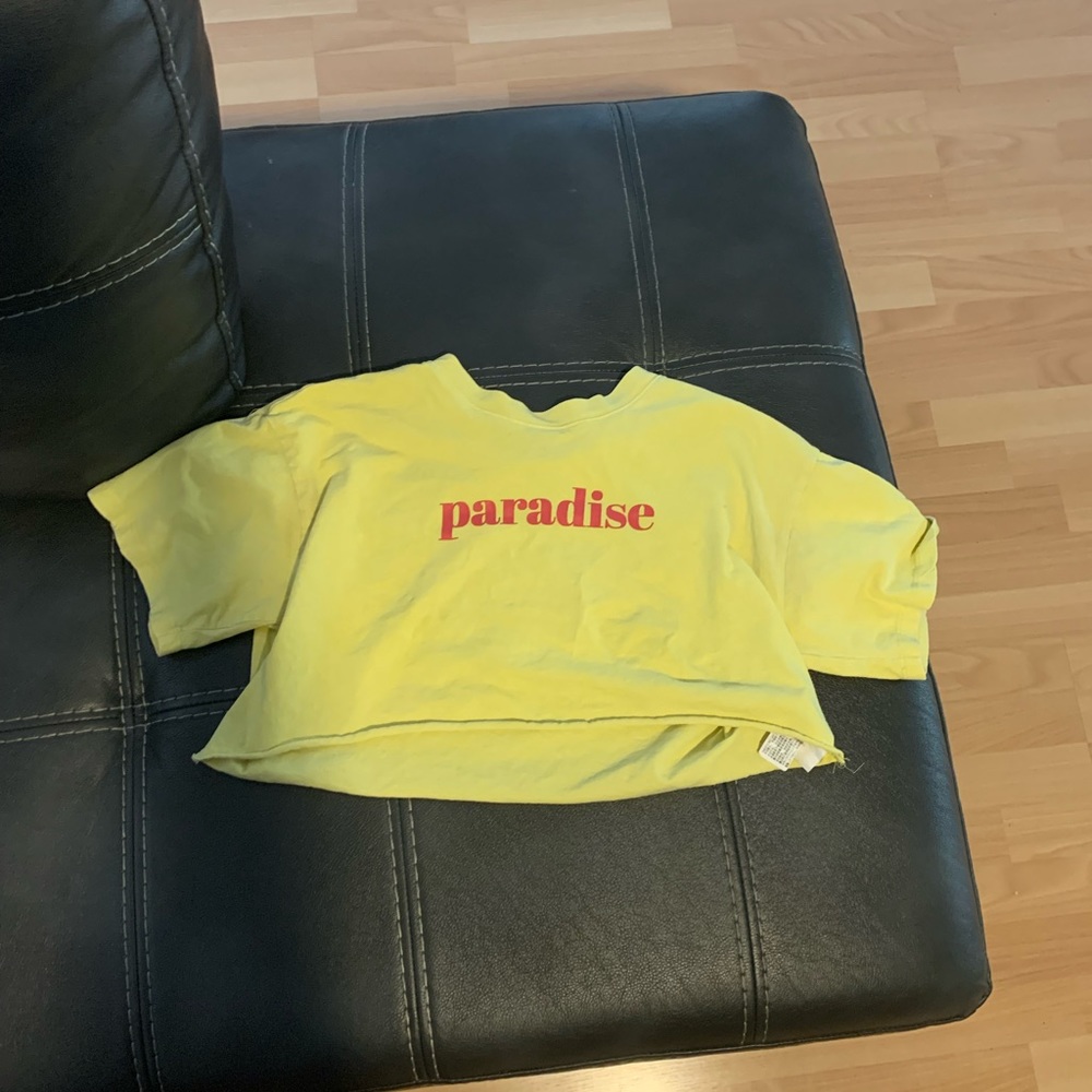 Yellow “PARADISE” crop top